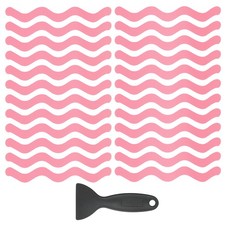 24 Pcs Non Slip Bathtub Stickers with Scraper Anti Slip S-Shape Pink