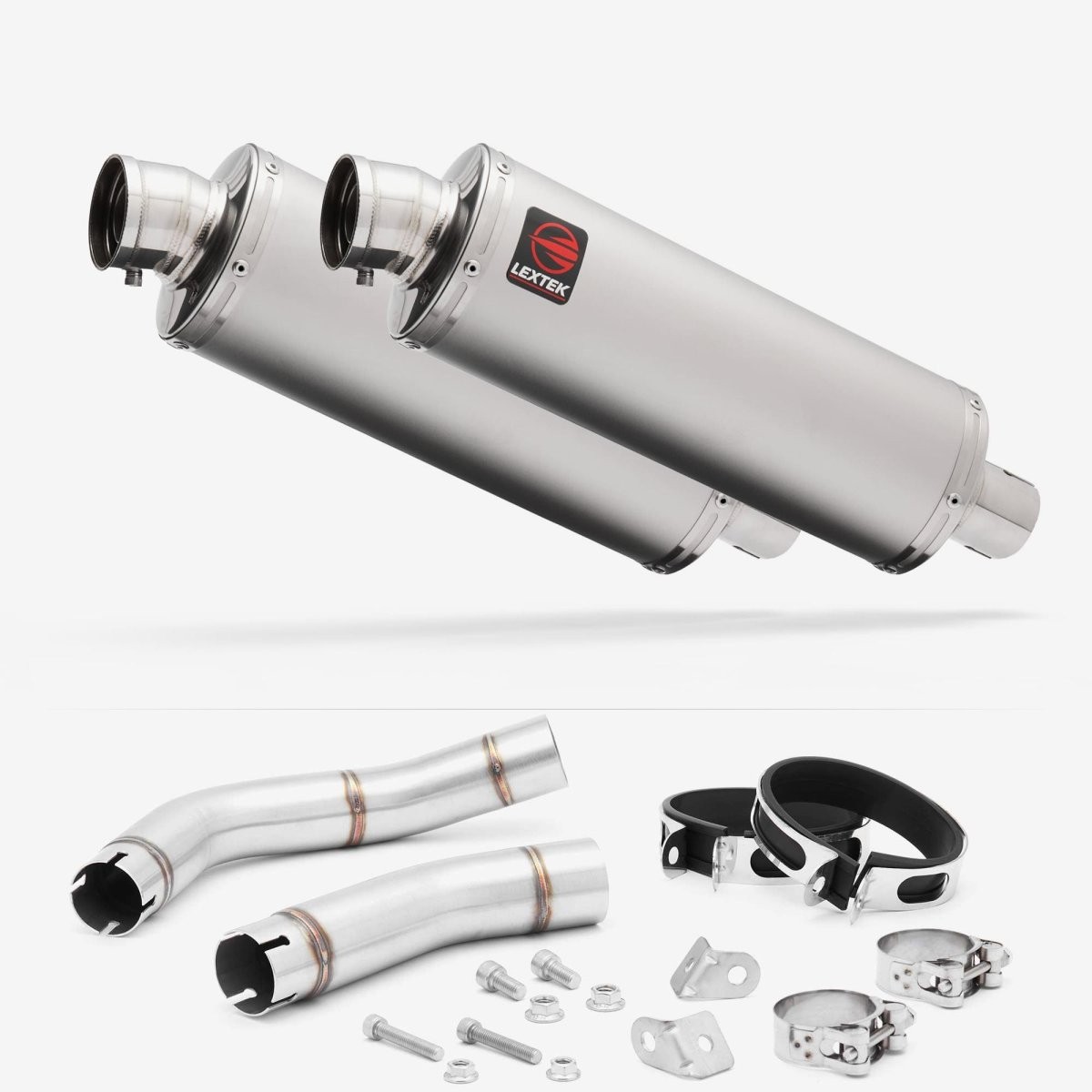 Lextek Stainless Steel OP1 Matt 350mm Exhaust with Link Pipe Easy to Replace