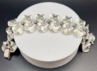 Vintage LISNER Rhodium Plated Link Bracelet Lily Pad Motif 7.25” — photo 1