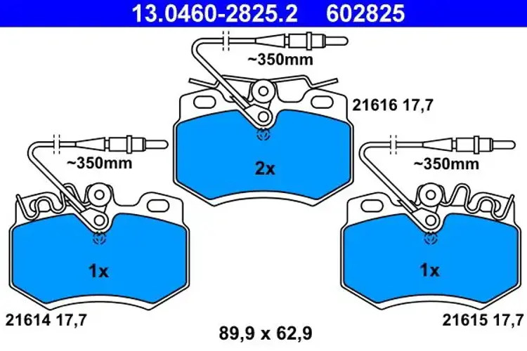 Brake pads 13.0460-2825.2 ATE for CITROËN VISA C15 Box Body/MPV ZX AX C15 Estate