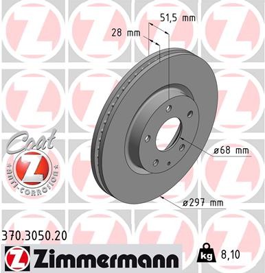 Zimmermann 370.3050.20 Brake Disc for Mazda
