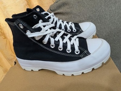 Converse Chuck Taylor Lugged Hi Black White Platform Boots Womens 6.5 All Star