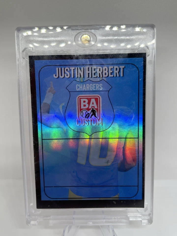 Tarjeta de arte personalizada Justin Herbert Downtown cargadores de Los Ángeles Foto 2 de 2