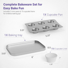 Kids  Oven Pan Set for Easy Bake Ultimate Oven  Includes Cupcake, Rectangula...