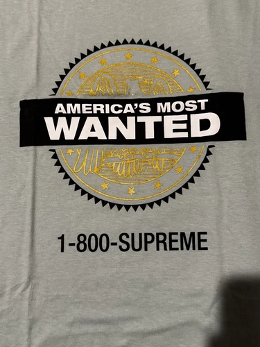 Rare t shirt homme FW14 SUPREME Americas Most Wanted vert clair taille L