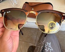 Ray-Ban Men s Square Sunglasses Brown Frame Green G-15 Glass Lens Italy