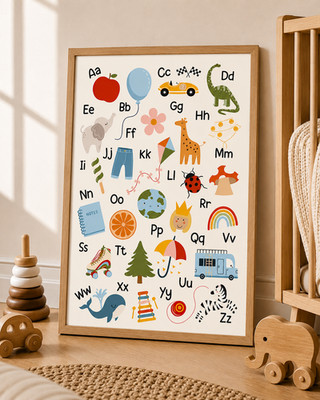 Kinder Alphabet Kunstdruck süß ABC Kinderzimmer Poster Kinder Babyzimmer Wanddeko