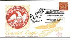 FPMG 3646 Coverlet Eagle Americover 2002 Oak Book, IL Special Cancel