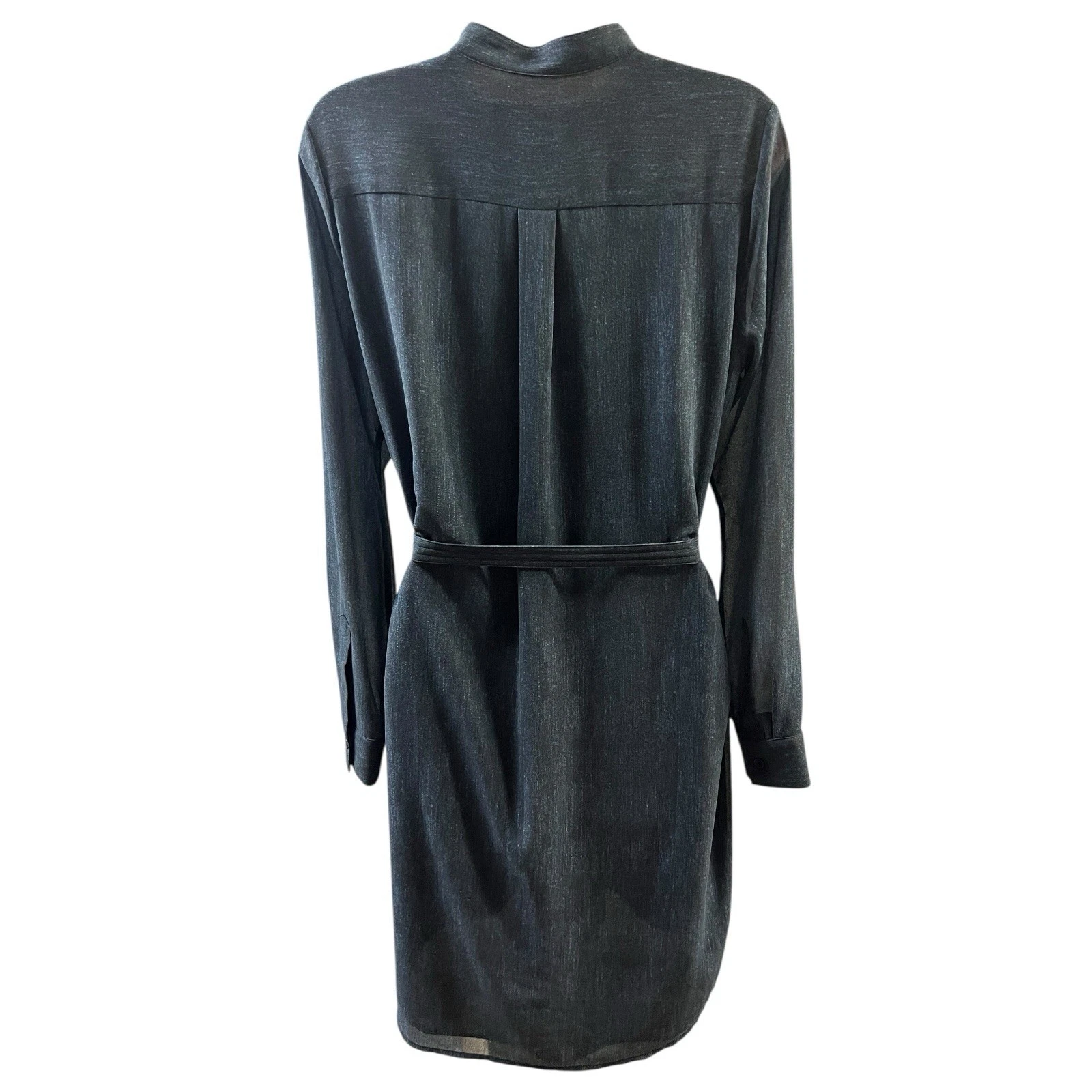 MICHAEL Michael Kors Camicia Abito Blu Maniche Lunghe Collo Mandarino Fibbia Oro M