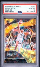 2024 Panini Select WNBA Courtside Angel Reese Gold Ice # /10 RC PSA 10 Pop 1