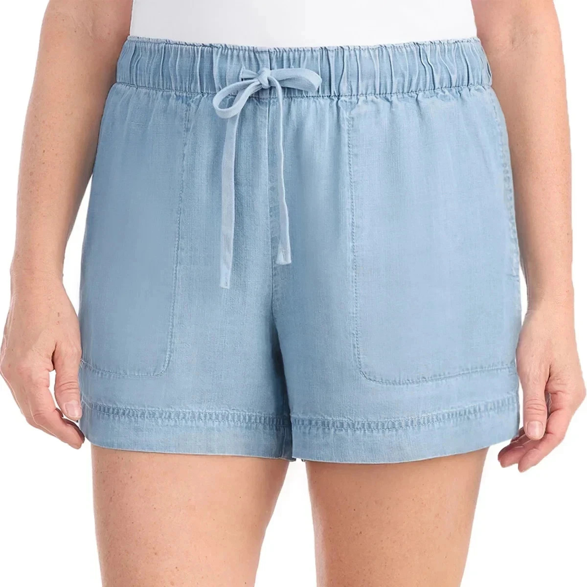 Hilary Radley Women's Pull-On with Side Seam Pockets Shorts, Blue, Size: XL, New