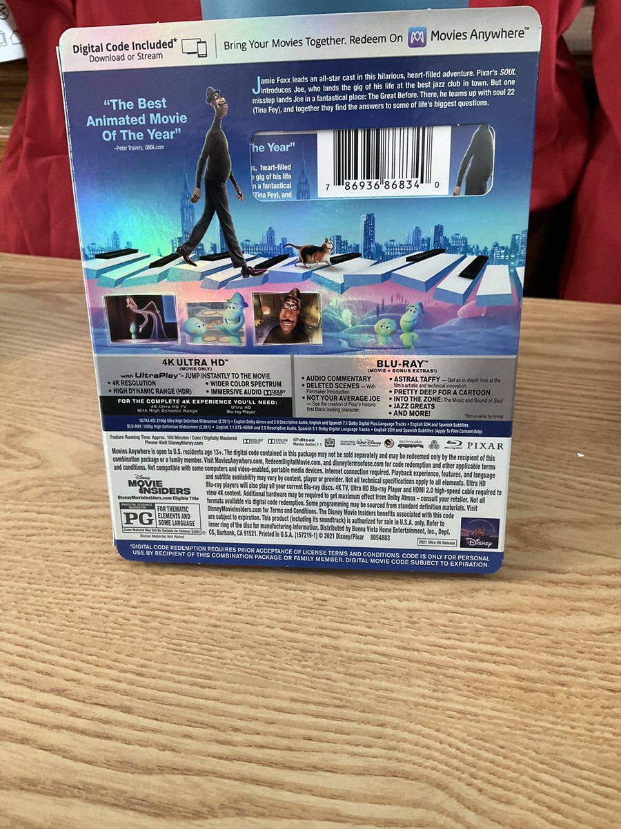Soul (4K UHD + Blu-ray + Slipcover) Disney 786936868340| eBay