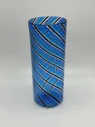 Vintage 10” Murano Glass Blue Swirl Mezza Filigrana Vase