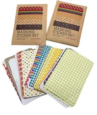 masking sticker set of 2 65x90mm 54 sheets dots stripes multi color READ