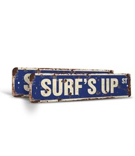 SURF'S UP Vintage Style Street Sign Metal Plastic surfer surf board wax