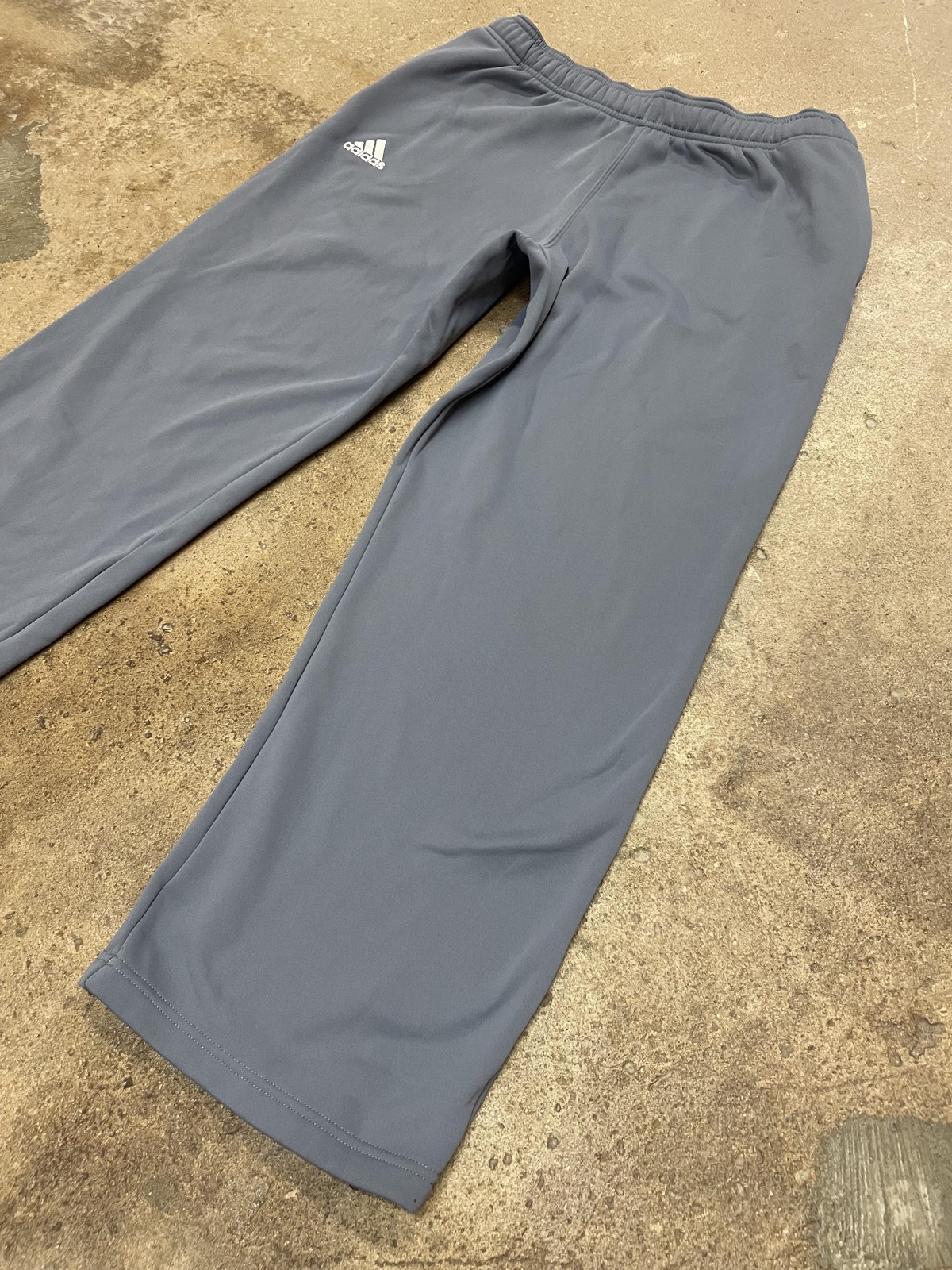 Adidas Pants Mens Large Gray Fleece Climawarm Sweatpants Elastic Waist M34656 thumbnail 3