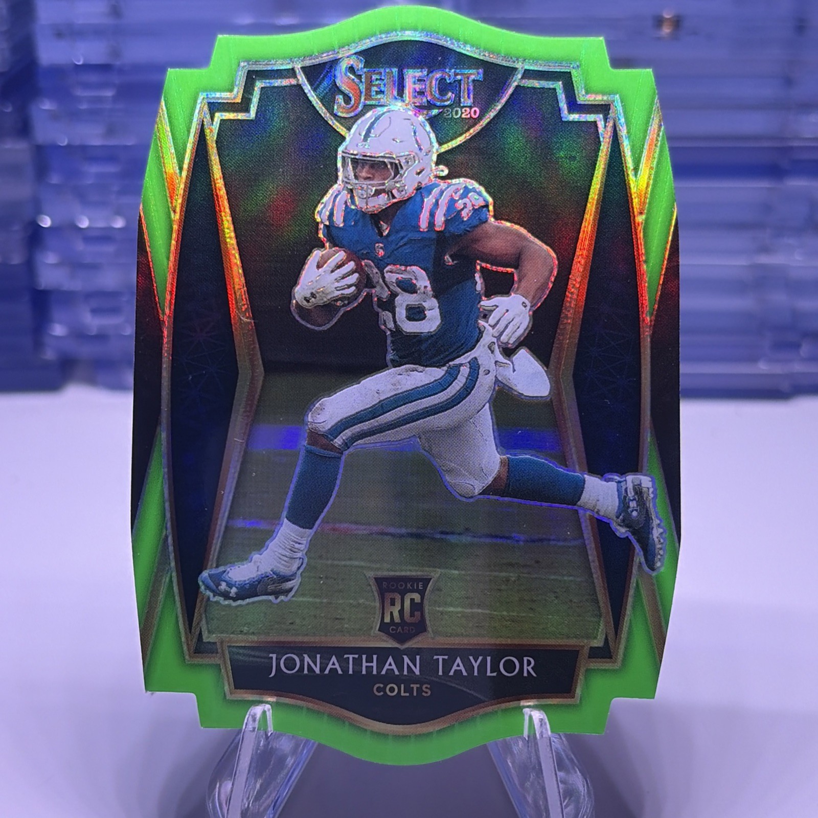 2020 Panini Select - Jonathan Taylor #153 Neon Green Prizm Die-Cut (RC)
