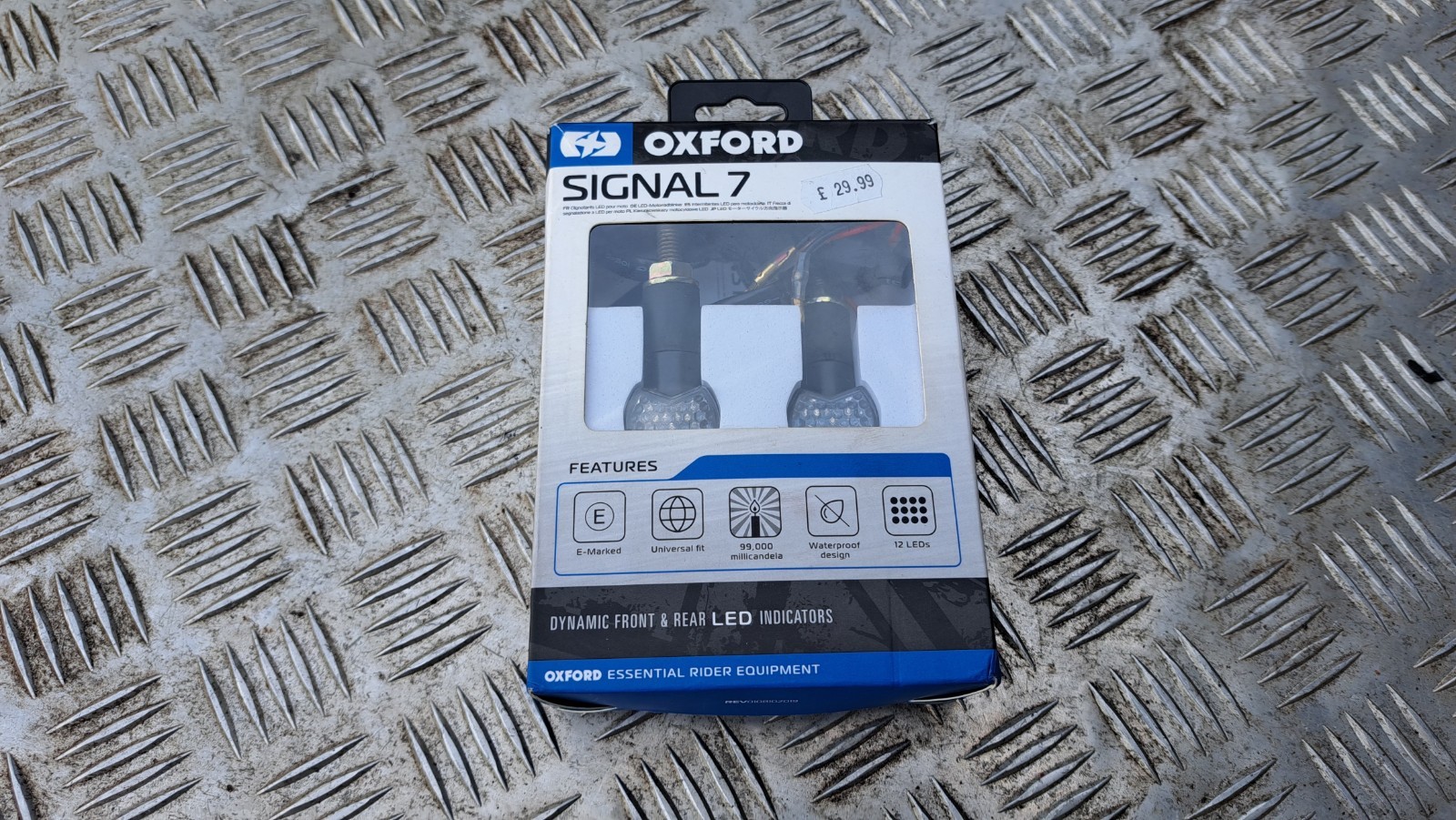 Oxford Signal 7 LED Motorcycle Indicators Road Legal Motorbike Signal Black