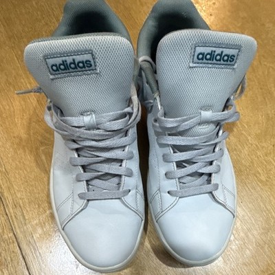 adidas Men's White/Gray Low Top Lace-Up Athletic Sneakers Synthetic AF8007