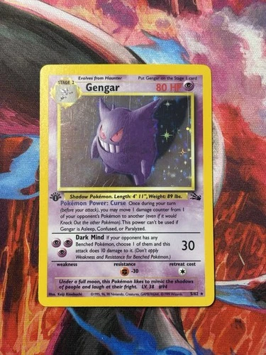 New ListingGengar 5/62 Fossil Holo 1st Edition Pokemon