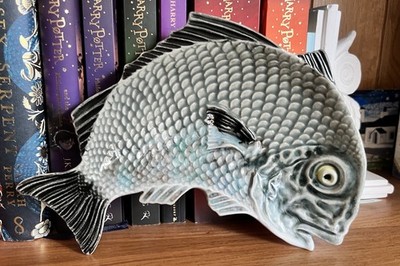 VINTAGE BORDALLO PINHEIRO FISCHSCHALE PLATTE TELLER BEMALT PORTUGAL 9''
