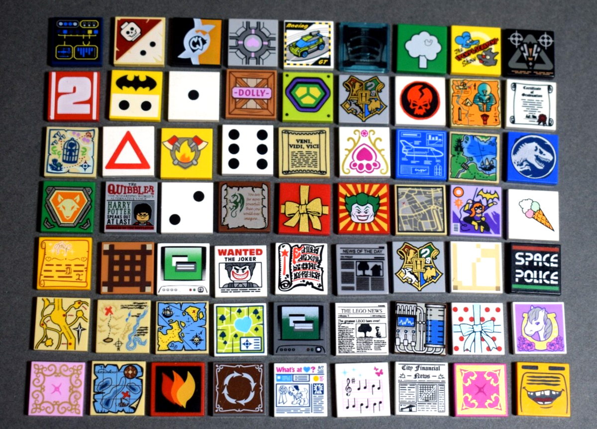 Lego 3068 88409 Plate Flat Tile with Print 2x2 Select Print and