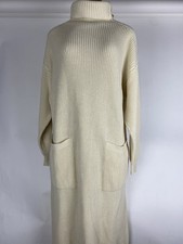 Mara Hoffman Beige Organic Cotton Knit Sweater Dress Size Large Stained