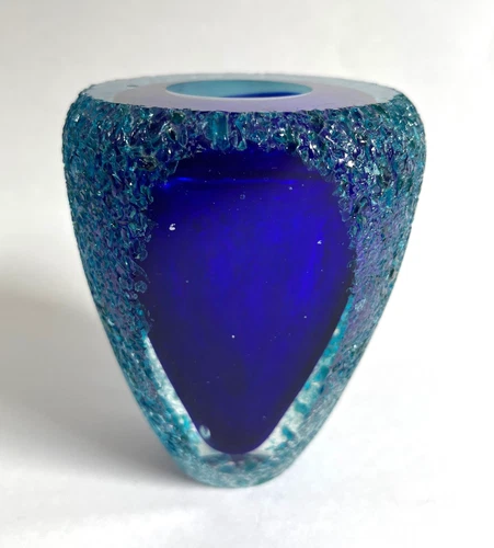 Vintage MCM Alessandro Mandruzzato Murano Glass Textured Vase