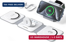 3 in 1 Charging Station for Multple Devices,Foldable 3 in 1 Wireless Charger for