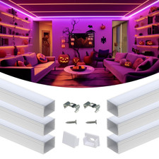 6Pack 3.3FT/1M LED Channel U Shape Silver Aluminum LED Strip Diffuser Channel wi