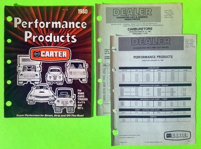 1980 CARTER PERFORMANCE PRODUCTS Catalog & Price Lists car truck van rv 4x4 nhra