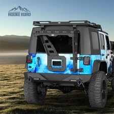 Fit 07-18 Jeep Wrangler Jk Tailgate Basket Rear Cargo Rack Luggage Carrier Steel