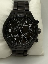 Timex Intelligent Quartz Fly-Back Chronograph Men's Black Stainless Steel Watch