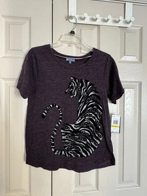 Democracy Tiger Animal Printed Tee Crew Neck T-Shirt for Women Sz M-NWT $48. - Image 1 of 4