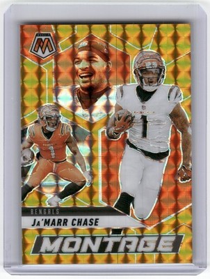 2025 Panini Mosaic #9 Ja’Marr Chase Montage Mosaic Gold Jersey Match#1/10