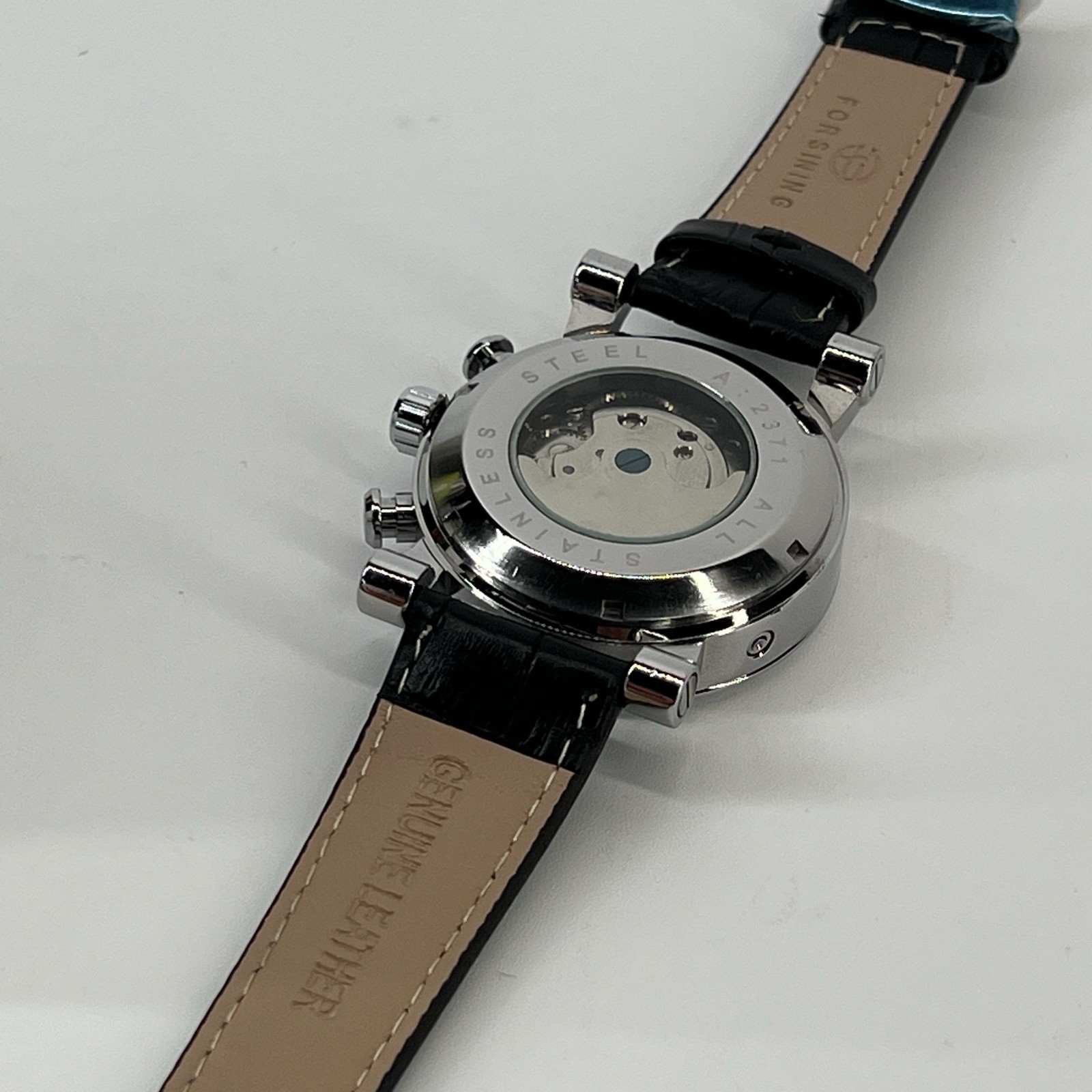 Forsining Automatic Skeleton Watch Black Dial Lea… - image 7