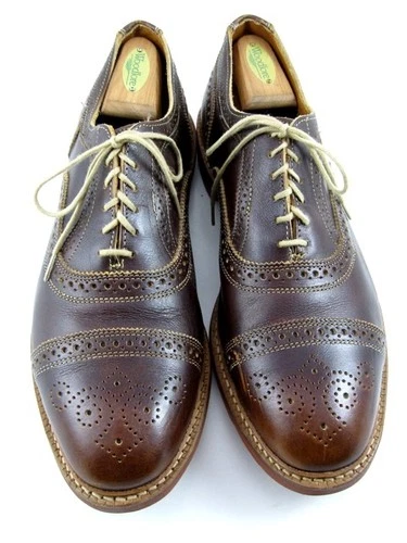 Allen Edmonds "STRANDMOK" Leather Cap-Toe Oxfords 10.5 EEE Brown (855N)
