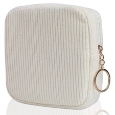 Sanitary Napkin Storage Bag, Preppy Corduroy Period Bag for , Cute Portable P...