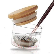 Nail Brushes Washing Cup Acrylic Brush Cleaner Dappen Dish Transparent