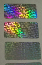 100 SS5-1 SECURITY SEAL 1/2" x 1" Product Protection Hologram Stickers 