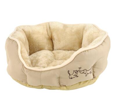 Hundebett Katzenbett Sammy Polyester oval beige versch. Größen, Dehner