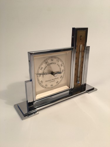Termómetro barómetro Art Deco / estación meteorológica / fábrica de modelos Ottenser / años 30