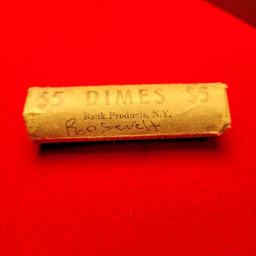 Roosevelt Silver Dimes 90%, Roll of 50 coins, Assorted Dates & Mints, Circulated