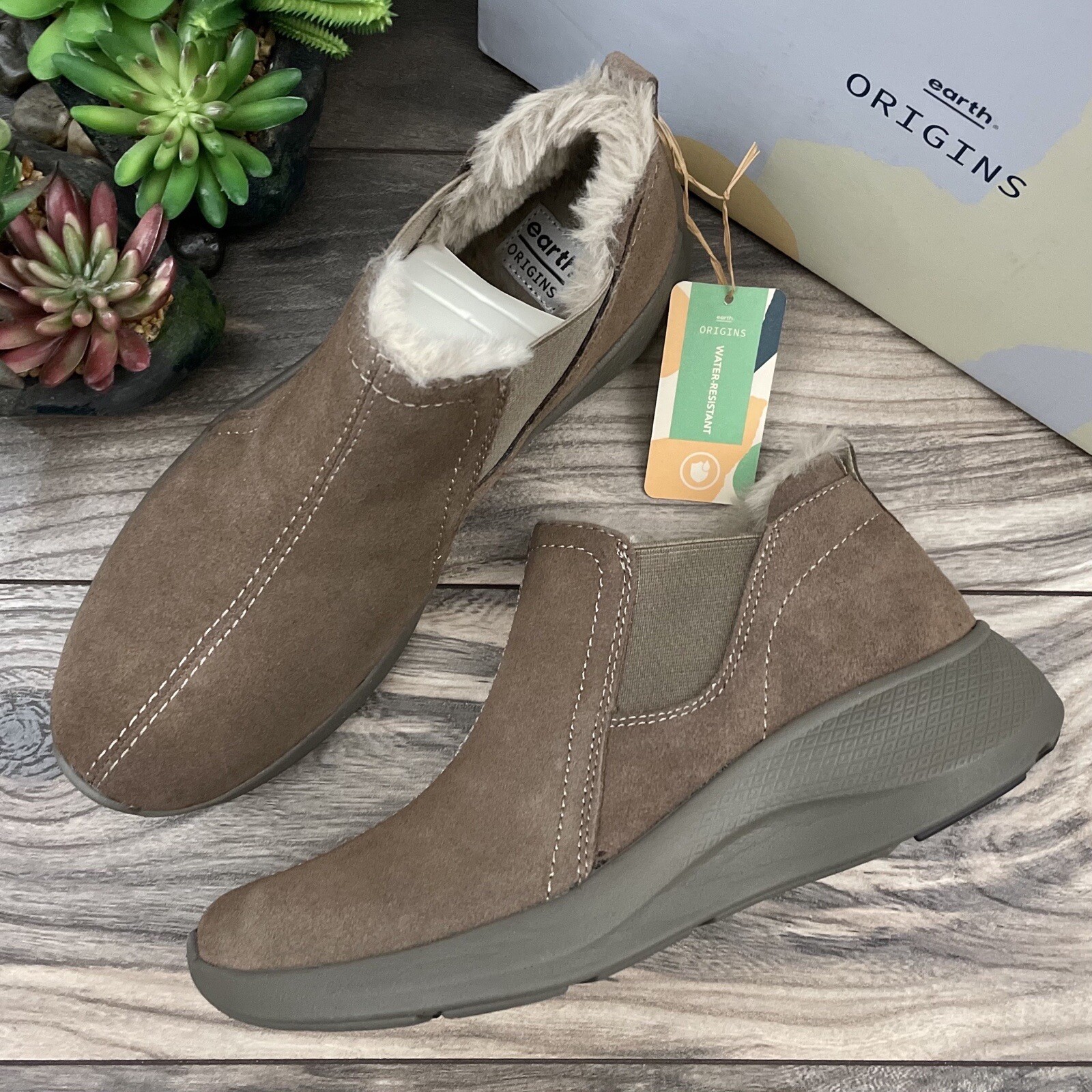 Suede Booties Ankle Boots Taupe 