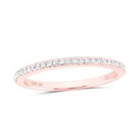 14K RoséGold Echte Diamant Pave Stapelbare Hochzeitsband JubiläUmsring 1/8 CT