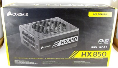 Corsair HX850 Full Modular 80 Plus Platinum Power Supply 850W UPC 8-4359109339-2