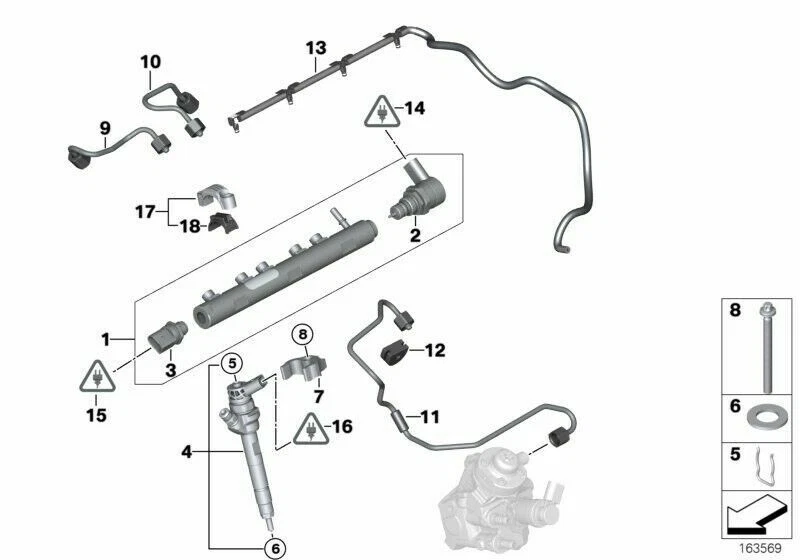 Inyector de combustible diésel BMW lavadora de cobre - Se adapta a BMW 1, 2, 3, 4, 5 6 7 Serie X6 Foto 4 de 4