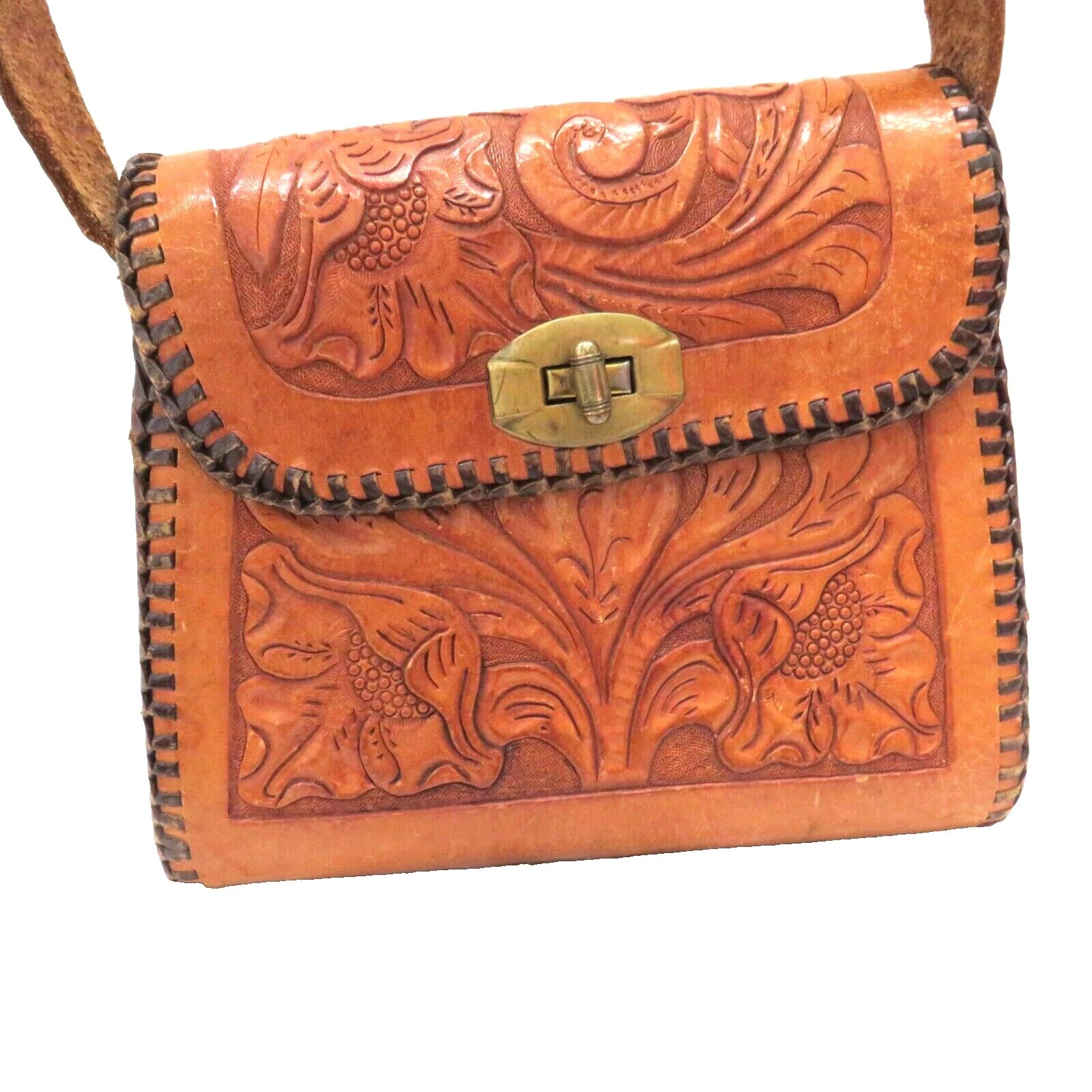 Hippy Cuero 1960s Vintage Cambio Monederos