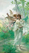 stunning oil painting handpainted on canvas-Woman and Angel