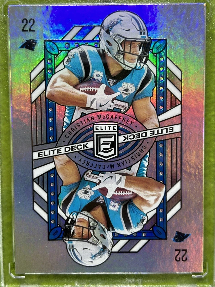 Christian McCaffrey SILVER PRIZM ELITE DECK CARD JERSEY #22 Panthers  2020 Elite - Image 3 of 4